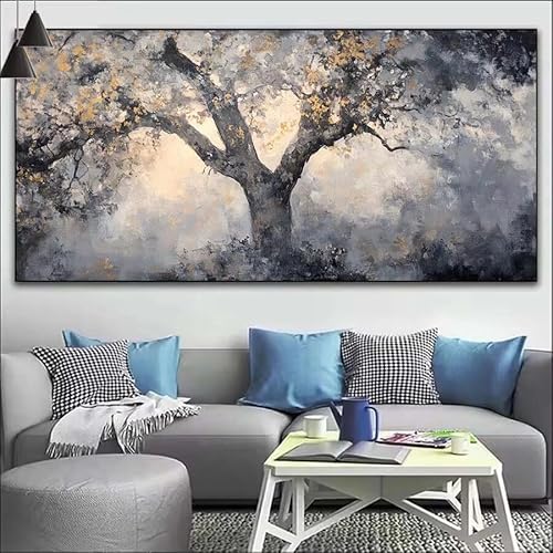 Malen Nach Zahlen Winter DIY Malen nach Zahlen Baum für Erwachsene, DIY Öl Gemälde Anfänger für Kinder, DIY Malen Nach Zahlen mit Pinseln und Acrylfarben, für Wall Décor (Ohne Rahmen) 50x125cm V-493 von Cexeqee