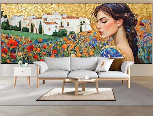 Malen nach Zahlen Erwachsene Groß 100x200cm,Malen nach Zahlen Garten Paint by Numbers Miss Paint by Numbers Kinder,Handgemalt Ölgemälde mit Pinseln Acrylfarbe,DIY Leinwand Bastelset Geschenke D70 von Cexeqee