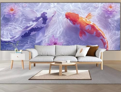 Malen nach Zahlen Erwachsene Groß 100x200cm,Malen nach Zahlen Koi-Karpfen Paint by Numbers Ausgaben Paint by Numbers Kinder,Handgemalt Ölgemälde mit Pinseln Acrylfarbe,DIY Leinwand Bastelset Gifts D90 von Cexeqee