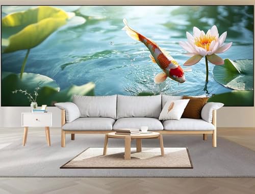 Malen nach Zahlen Erwachsene Groß 70x200cm,Malen nach Zahlen Koi-Karpfen Paint by Numbers Lotus Paint by Numbers Kinder,Handgemalt Ölgemälde mit Pinseln Acrylfarbe,DIY Leinwand Bastelset Geschenke D94 von Cexeqee