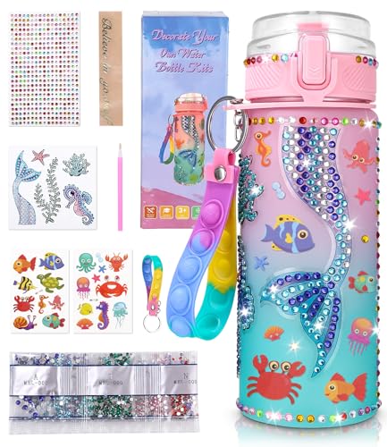 Cexovo Bastelset Mädchen 5 Jahre,Kinder Wasserflasche Basteln,Diamond Painting Kinder,Trinkflasche Kinder,kreatives für Mädchen,Mädchen Geschenke,Geburtstag Spielzeug,Geschenk Schulanfang Mädchen von Cexovo