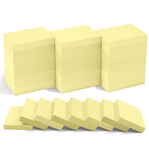 24 Blöcken Haftnotizen, 51 x 38 mm Selbstklebende Haftnotizzettel Kanariengelb Wiederaufklebbar Sticky Notes für Büro Haus, Klein von Ceysin