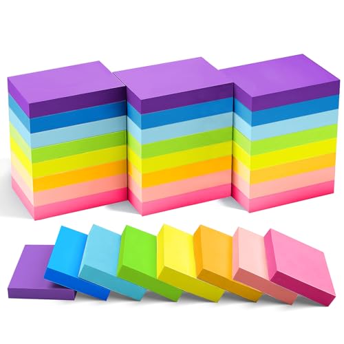 24 Packung Haftnotizen 51x38 mm, 8 Farbige Sticky Notes, Klebezettel zum Markieren, Wiederaufklebbar, Selbstklebende Klebezettel für Schule Zuhause Büro, Klein von Ceysin