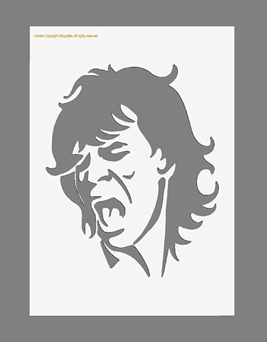 Mylar-Schablone "Mick Jagger", Wandkunst, wiederverwendbar, A5/A4/A3, 190 Mikron (190 Mikron (A3, 420 mm x 297 mm) von Cfsupplies Stencil Store