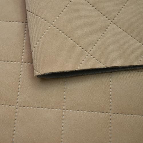 Ch.Cabanski Microfaser Velour Geprägt Polsterstoff Möbelstoff kaschiert mit Watte und Unterware (MA-Velour-04 Beige Geprägt | 1,40m x 1m) von Ch.Cabanski