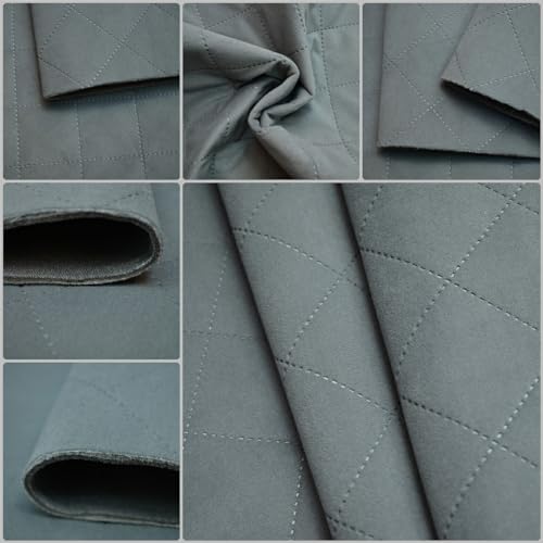 Ch.Cabanski Microfaser Velour Geprägt Polsterstoff Möbelstoff kaschiert mit Watte und Unterware (MA-Velour-14 Grey Geprägt | 1,40m x 1m) von Ch.Cabanski