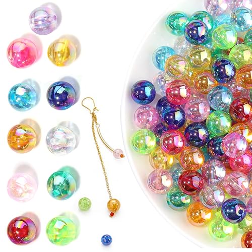 ChAusa 800 Stück Perlen zum Auffädeln, 8mm Perlen Set, Bunte Perlen mit Löchern, Bastelperlen, Acrylperlen DIY für Schmuckherstellung, Geschenkidee Armbänder, Weihnachten, Partys, Belohnungen von ChAusa