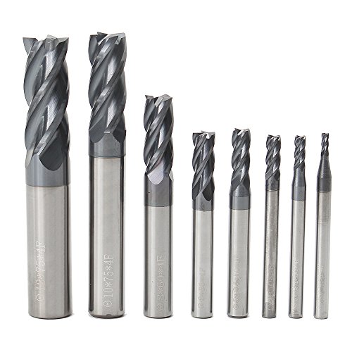 ChaRLes Hartmetall-Schaftfräser-Set, 2–12 mm, 4 Rillen, 8 Stück von ChaRLes