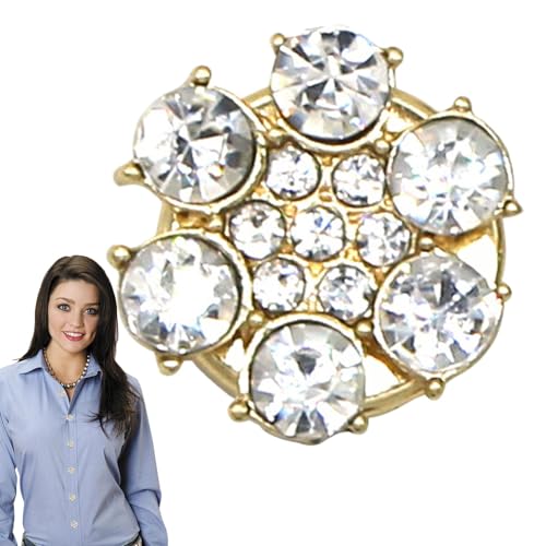 Chaies Knopfüberzüge für Damen, Knopfüberzüge für Damenblusen | Ausgefallene Knöpfe Kleidung Schmuck - Strass-Verzierungen, Blumenknopf, abnehmbare Hemdknopf-Clips, keine Nähknöpfe für Frauen und von Chaies