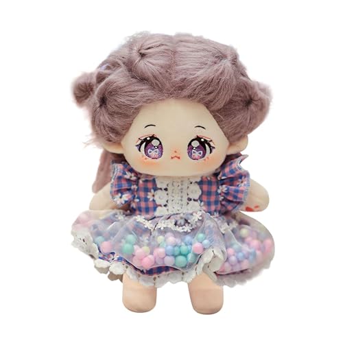 Chaies Süße Puppen, Baumwollpuppe, 20cm Anime-Puppe mit Kleidung, Kuscheltier, Kreativität entwickeln, interaktives Spielen, Kawaii-Plüschspielzeug für Mädchen, fördert die Fantasie für Kinder von Chaies