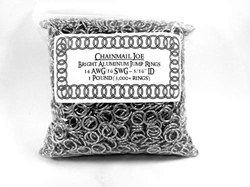 Kettenbinderinge aus hellem Aluminium, 16 G, 5/16 Zoll ID (3000+ Ringe) von Chainmail Joe