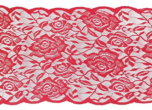 Chaks 1021 – 02, Tisch-Band Spitze Rose 17 cmx5 m, rot von Chaks