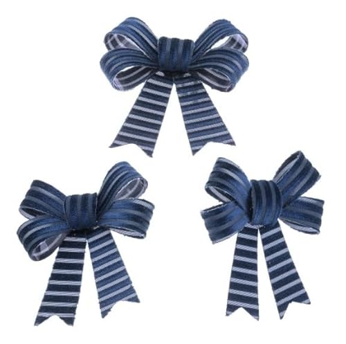 Chaks 12306-38, Set de 3 Petits Noeuds Velours Cotelé 12,7cm, Bleu Marine von Chaks