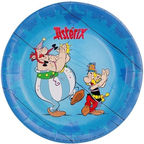 Chaks 12802-AX, Packung mit 8 Papptellern, 23 cm, Asterix® von Chaks