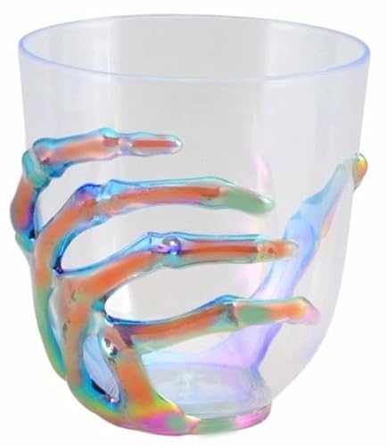 Chaks 13783, Verre Plastique Avec Main squelette Argent irisée 10cm von Chaks