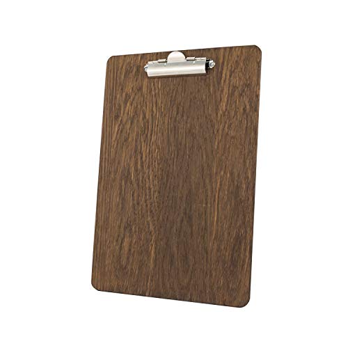 Kreidetafeln UK Klemmbrett mit Dunkles Eichenholz-Finish, Holz, Dunkel Braun (Dark Oak), 33,6 x 24 x 1,6 cm von Chalkboards UK