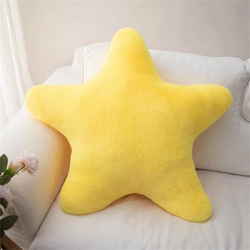 Champracer Kissen Stern Plüschkissen, Kuschelkissen Kinder, Weiche Flauschige Sternform Zierkissen, Stern Wurfkissen für Mädchen & Jungen Zuhause Schlafzimmer (Gelb,18 cm) von Champracer