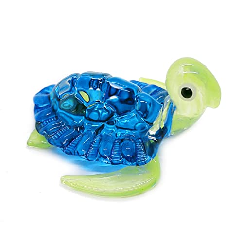 Aquarium-Kleinkunst-MUNDGEBLASENE?Glas?blau?Turtle?Figurine?Collection von ChangThai Design