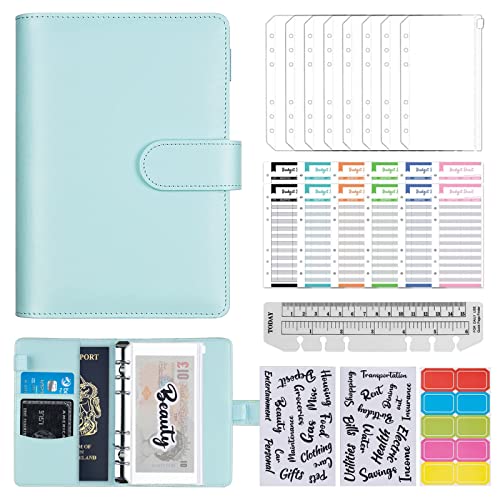 ChangWanna A6 Budget Planner Binder Set - Bugetplaner mit Folien Geldumschläge, Sparchallenge Budgetplaner Deutsch Sparbuch, Haushaltsbuch mit Geldfächer, Finanzplaner Ringbuch Planer für Geld Sparen von ChangWanna