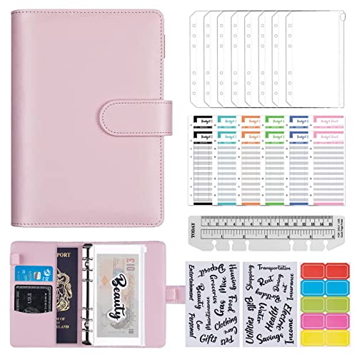 ChangWanna A6 Budget Planner Binder Set - Bugetplaner mit Folien Geldumschläge, Sparchallenge Budgetplaner Deutsch Sparbuch, Haushaltsbuch mit Geldfächer, Finanzplaner Ringbuch Planer für Geld Sparen von ChangWanna