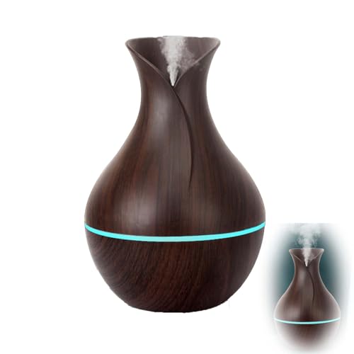 Changtai Aroma Diffuser Diffusoren 150ml mit mit Farben Licht LED Beleuchtung, Kleiner Aromatherapie Diffusor für Ätherische Öle, Holzmaserung Luftbefeuchter Duftlampe für Zuhause Büro (Ohne Duftöle) von Changtai