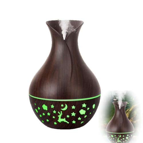 Changtai Aroma Diffuser Diffusoren 150ml mit mit Farben Licht LED Beleuchtung, Kleiner Aromatherapie Diffusor für Ätherische Öle, Holzmaserung Luftbefeuchter Duftlampe für Zuhause Büro (Ohne Duftöle) von Changtai