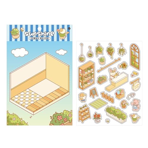 Changtai DIY 3D House Stickers, DIY 3D Stickers Scene, Make Your Own Scene, Scrapbook Stickers für Mädchen von Changtai