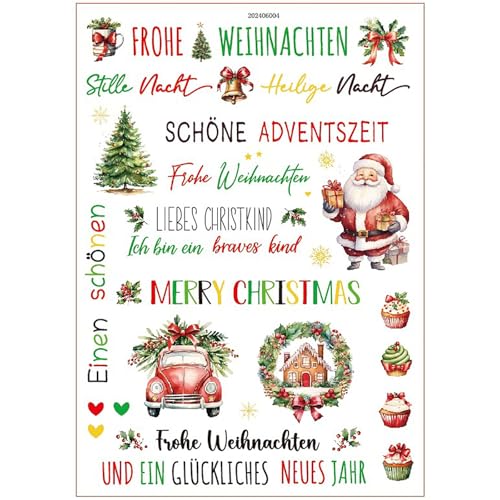 Changtai Kerzentattoos Wassertransferdruck Wasserschiebefolie Kerzen Tattoofolie Kerzenaufkleber Sticker Deko für DIY Stabkerzen Basteln Tassen Gedenklicht Trostkerze Weihnachten Geschenkbox von Changtai