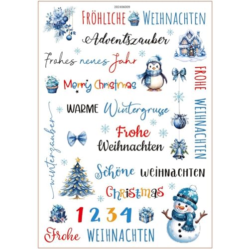 Changtai Kerzentattoos Wassertransferdruck Wasserschiebefolie Kerzen Tattoofolie Kerzenaufkleber Sticker Deko für DIY Stabkerzen Basteln Tassen Gedenklicht Trostkerze Weihnachten Geschenkbox von Changtai