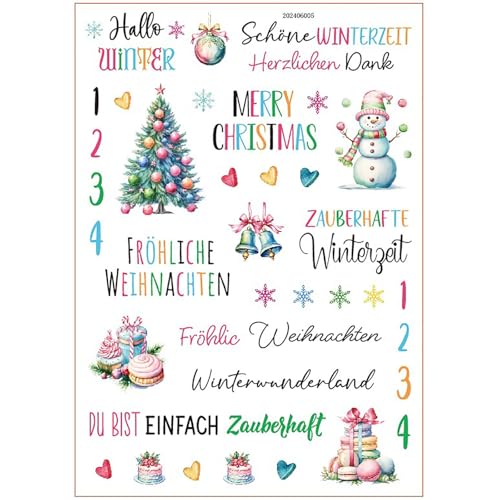 Changtai Kerzentattoos Wassertransferdruck Wasserschiebefolie Kerzen Tattoofolie Kerzenaufkleber Sticker Deko für DIY Stabkerzen Basteln Tassen Gedenklicht Trostkerze Weihnachten Geschenkbox von Changtai