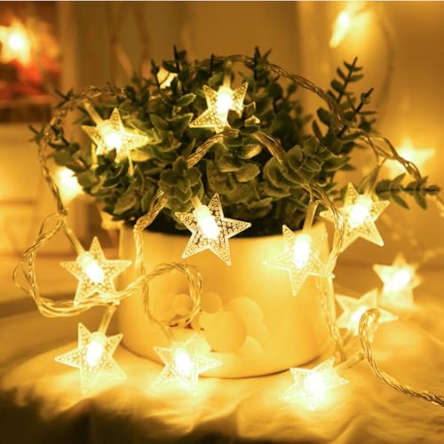 Changtai LED Sterne Lichterketten, 1.5M/3M LED Batteriebetriebene Lichterkette Weihnachtsbeleuchtung Außen Deko für Hochzeit Weihnachten Outdoor Garten Balkon Zimmer Party von Changtai