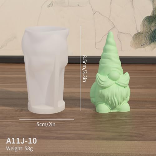 Changtai Silikonformen Gießformen 3D Wichtel Kerzenformen, Weihnachten Wichtel 3D Silikonform zum Gießen, Gießformen Silikon Gießform für Seife Candy Kerze Weihnachten Ornament DIY Handwerk Machen von Changtai