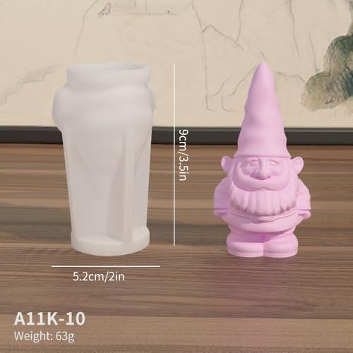 Changtai Silikonformen Gießformen 3D Wichtel Kerzenformen, Weihnachten Wichtel 3D Silikonform zum Gießen, Gießformen Silikon Gießform für Seife Candy Kerze Weihnachten Ornament DIY Handwerk Machen von Changtai