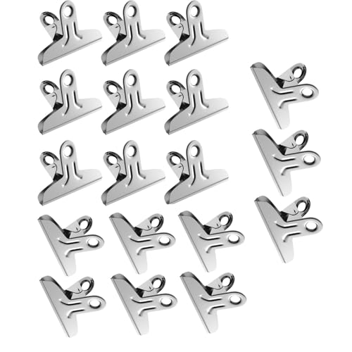 Changyeah Große Metall Clips,18 Stück Klammern Edelstahl,Bulldog-Clips Büroklammer Runde Edelstahl Papierbinder Zuhause Büro Lieferungen,für Fotos, Office and Kitchen(Silber) von Changyeah