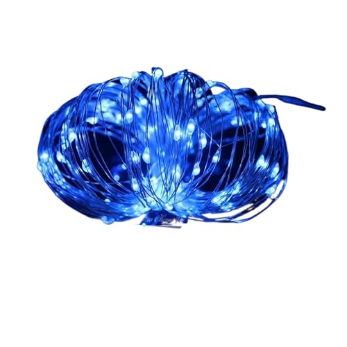 2/5/10M USB String Lichter Kupfer Silber Draht Girlande Licht Wasserdicht Fairy Lichter for Weihnachten Hochzeit party Dekoration(Blue,2M 20LEDs) von Changyina