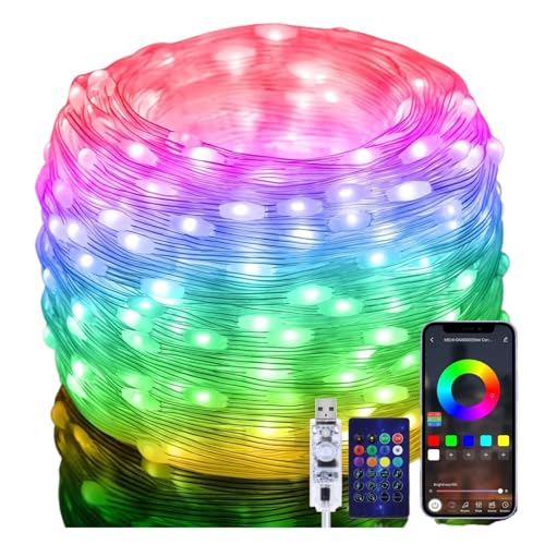 Intelligente Lichterkette, Lichterkette, programmierbar, USB-Girlande, Dekoration for Zuhause, Schlafzimmer, Weihnachten, Hochzeit(10M 100LED) von Changyina