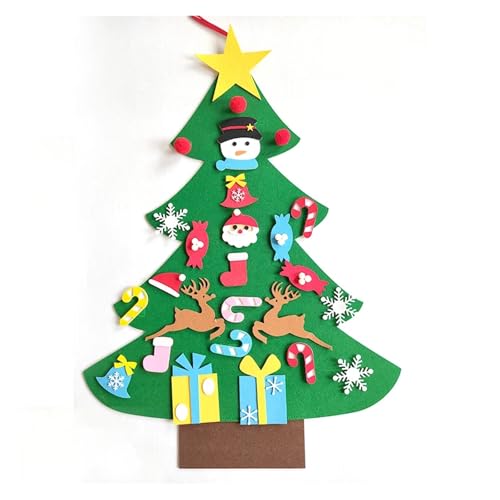 Kinder DIY Filz Weihnachtsbaum Frohe Weihnachten Dekorationen for Zuhause Weihnachtsschmuck Navidad Neujahr Geschenke Weihnachtsbaum(A-26pcs Ornaments) von Changyina