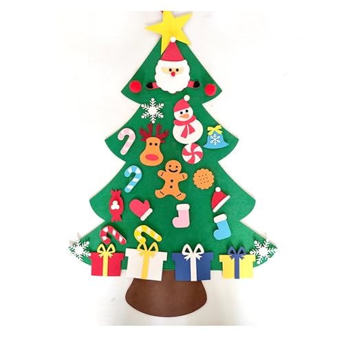 Kinder DIY Filz Weihnachtsbaum Frohe Weihnachten Dekorationen for Zuhause Weihnachtsschmuck Navidad Neujahr Geschenke Weihnachtsbaum(E-26pcs Ornaments) von Changyina