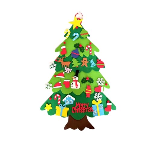 Kinder DIY Filz Weihnachtsbaum Frohe Weihnachten Dekorationen for Zuhause Weihnachtsschmuck Navidad Neujahr Geschenke Weihnachtsbaum(PA-32pcs Ornaments) von Changyina