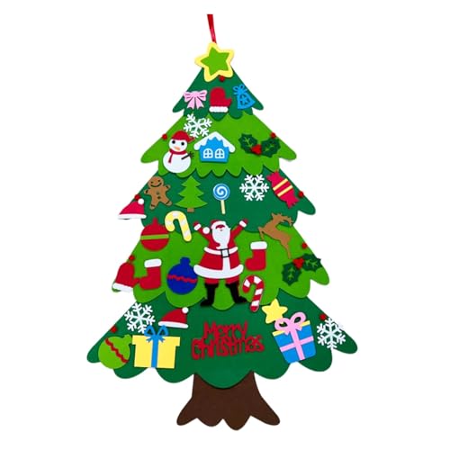 Kinder DIY Filz Weihnachtsbaum Frohe Weihnachten Dekorationen for Zuhause Weihnachtsschmuck Navidad Neujahr Geschenke Weihnachtsbaum(PB-32pcs Ornaments) von Changyina