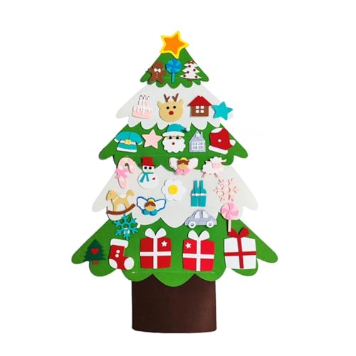 Kinder DIY Filz Weihnachtsbaum Frohe Weihnachten Dekorationen for Zuhause Weihnachtsschmuck Navidad Neujahr Geschenke Weihnachtsbaum(PC-32pcs Ornaments) von Changyina