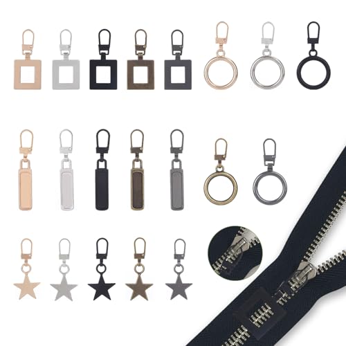 20 Pcs Reißverschluss Reisverschluss Fix Kit Zipper für Reißverschluss Reißverschluss Zieher Reißverschluss Anhänger Reißverschlüsse Spare Reissverschluss Reparatur Set Reißverschluss Zipper Reissvers von ChanraingYee