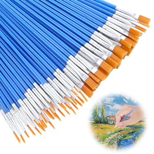 60 PCs Pinsel Set Schule Pinselset Schule 1. Klasse Borstenpinsel Set Pinselset Acrylfarben Pinsel Schule Brushes Feine Pinsel Malerpinsel Flachpinsel Pinsel für Acrylfarben Acrylpinsel Acryl Pinsel von ChanraingYee