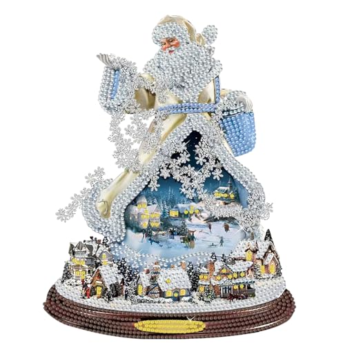 Chansunokku DIY Schneemann Diamond Painting Weihnachten Deko, 5D Weihnachtsmann Diamant Malerei Kunst Set 30cm, Strass Malerei Stickerei Kunst Tisch Dekoration Weihnachten Geschenke Für Anfänger (C) von Chansunokku