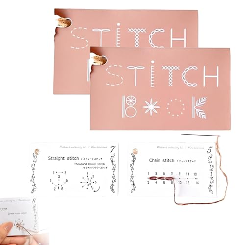 Kreatives Mini Nähbuch Für Anfänger, DIY Mini Sewing Book Mit Kreativen Nähkarten, Lernen Sie Eine Vielzahl Von Nähtechniken, Verbessern Sie Ihre Nähfertigkeiten Für Stick Und Nähbegeisterte (2 Stück) von Chansunokku