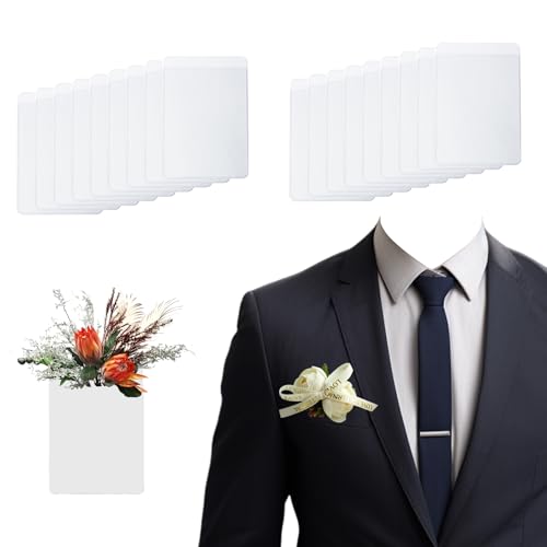 20pcs Tasche Boutonniere Kunststoffhülse, klar Boutonniere Halter passt in Jacke Anzug Tasche Platz Tasche Corsage Halter für Bräutigam Trauzeugen Hochzeit Prom Heimkehr (Blumen nicht enthalten) von Chaofatchoy