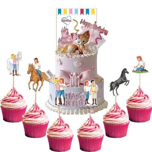 Cake Decoration Birthday，19 Piece Cake Topper Bibi & Tina Cake Toppers ，Birthday Cake Decoration Set ，Birthday Party Supplies von Chaopisz