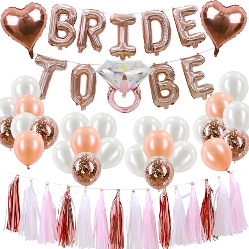 Junggesellenabschied Frauen Deko Ballons, Bride To Be Ballons Rose Gold, Bachelorette Party Farewell JGA Ballons Banner Folienballons von Chaopisz