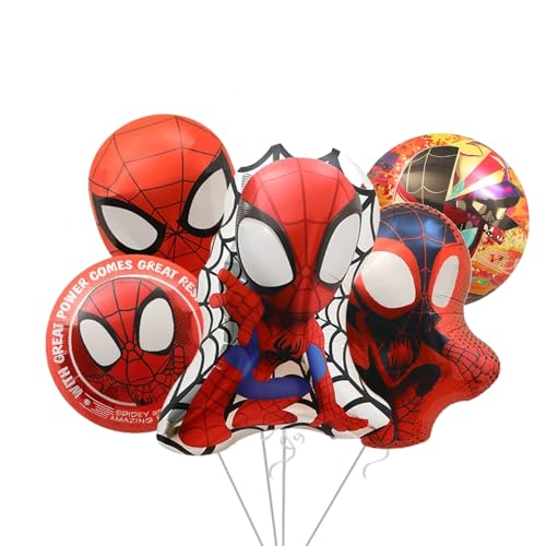 Spiderman Geburtstag Ballons,5PCS Super Hero Jungen Mädchen Spiderman Geburtstagsdeko, Geburtstagsdeko Spiderman Luftballon von Chaopisz