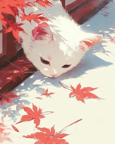 Chaozhirui Kreuzstich-Set, Ahornblatt-Katze, beliebtes Design, bedrucktes Kreuzstich-Set, 11 CT, gestempelte Stickerei, Geschenk für Anfänger, DIY, handgefertigtes Stickset,40X50CM Chaozhirui Kreuzstich-Set, Ahornblatt-Katze, beliebtes Design, bedrucktes Kreuzstich-Set, 11 CT, gestempelte Stickerei, Geschenk für Anfänger, DIY, handgefertigtes Stickset,40X50CM von Chaozhirui